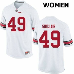 NCAA Ohio State Buckeyes Women's #49 Darryl Sinclair White Nike Football College Jersey OLF0645GZ